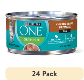 (24 pack) Purina ONE Pate, Natural Grain Free, Soft Chicken, Wet Cat Food 3 oz Can