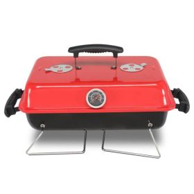 Portable Charcoal Grill, Tabletop Outdoor Barbecue Smoker, Small BBQ Grill for Outdoor Cooking Backyard Camping Picnics Beach