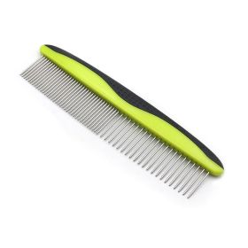 Dog Comb for Removes Tangles and Knots - Cat Comb for Removing Matted Fur - Grooming Tool with Stainless Steel Teeth and Non-Slip Grip Handle - B
