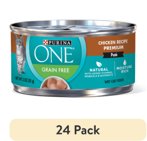 (24 pack) Purina ONE Pate, Natural Grain Free, Soft Chicken, Wet Cat Food 3 oz Can