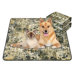Qeils Washable Pee Pads For Dogs, 2 Pack Reusable Puppy Pads Super Absorbent Leakproof Dog Training Pads, Non-Slip Potty Pads For Floor, Crate, C (Option: Tie Dye GreenPolyesterTPU-18Q24Pack of two)