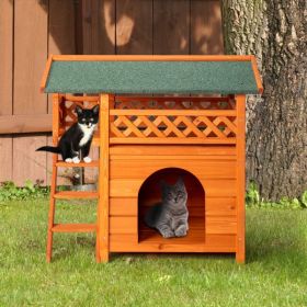 2-layer Fence, Green Asphalt Roof, Cat House (Option: Orange Green)