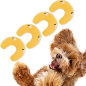 Cat Pillow, Small Pillow for Cat, Cat Blankets for Indoor, Pet Toy, Small Banana Donut Bed for Pets, Little Pillow for Cats No Heating Pad (Color: Yellow × 4)